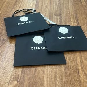 Chanel shopping bag tote ribbon flower floral camellia sticker gift party lot